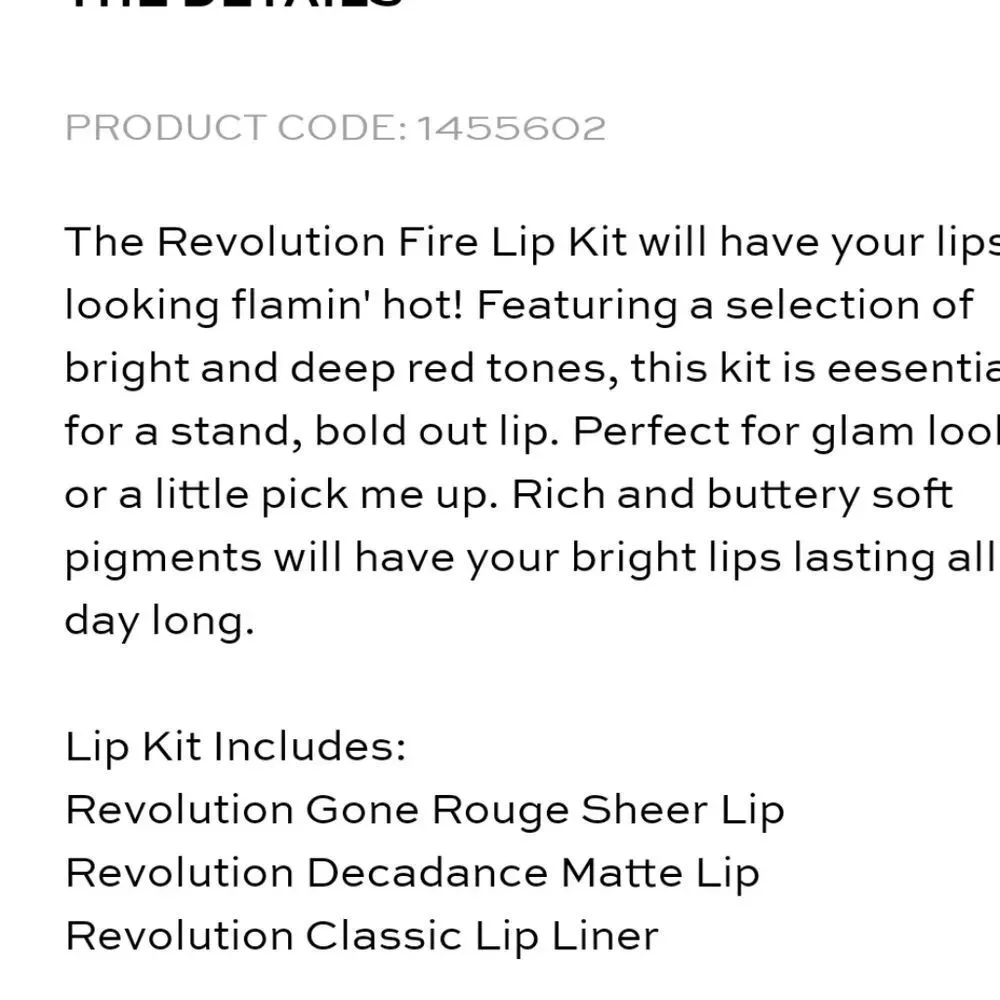 Revolution Beauty Fire Lip‎ Set